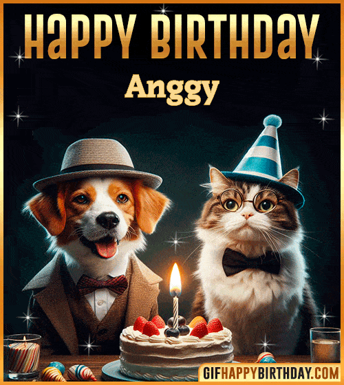 Gif Funny Cat Dog Happy Birthday Anggy