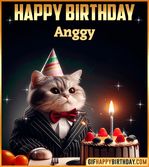 Happy Birthday Cat gif for Anggy