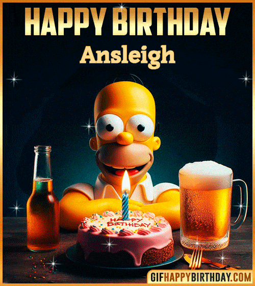 Homer Simpson Happy Birthday gif Ansleigh