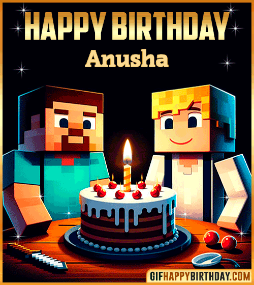 Happy Birthday Minecraft gif Anusha