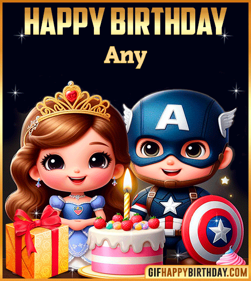 Captain America and Princess Sofia Happy Birthday for Any