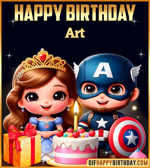 Captain America and Princess Sofia Happy Birthday for Art