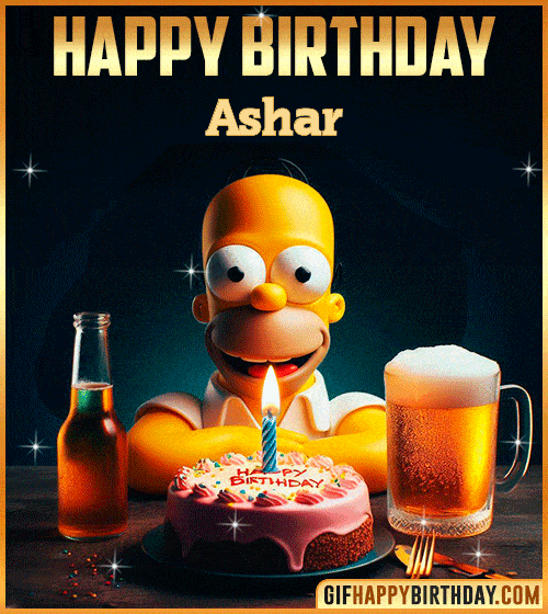 Homer Simpson Happy Birthday gif Ashar