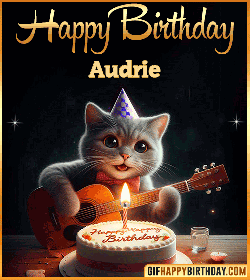 Happy Birthday Cat gif Funny Audrie