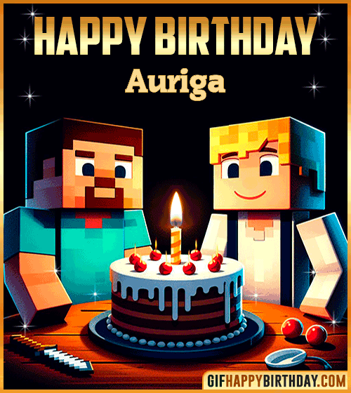 Happy Birthday Minecraft gif Auriga