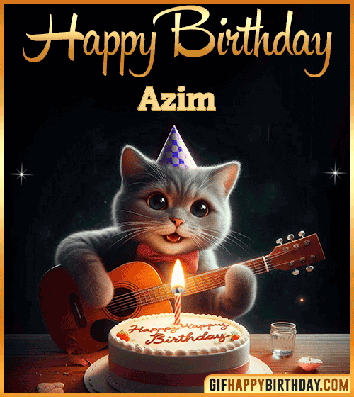 Happy Birthday Cat gif Funny Azim