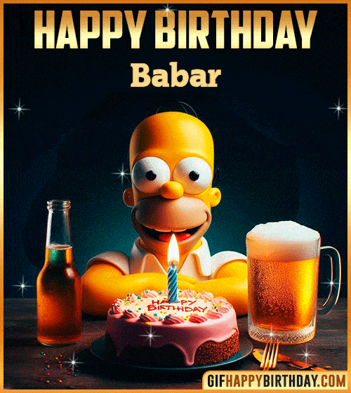 Homer Simpson Happy Birthday gif Babar