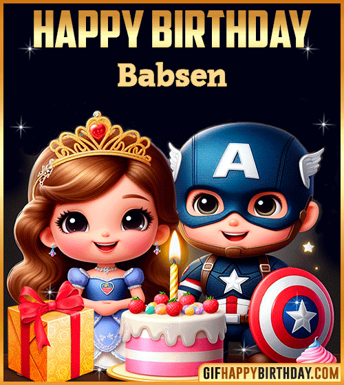 Captain America and Princess Sofia Happy Birthday for Babsen
