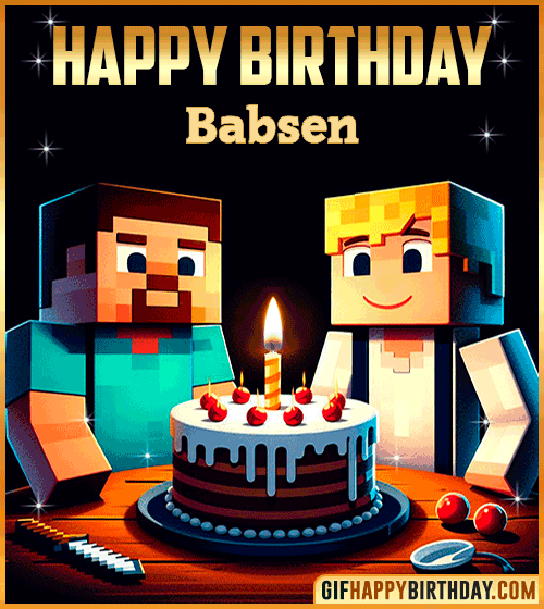 Happy Birthday Minecraft gif Babsen