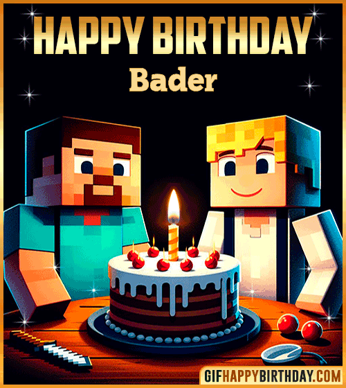 Happy Birthday Minecraft gif Bader