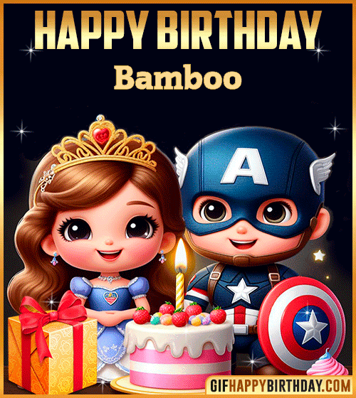 Captain America and Princess Sofia Happy Birthday for Bamboo