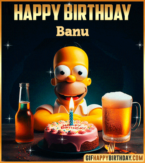 Homer Simpson Happy Birthday gif Banu