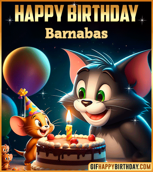 Tom and Jerry Happy Birthday gif for Barnabas