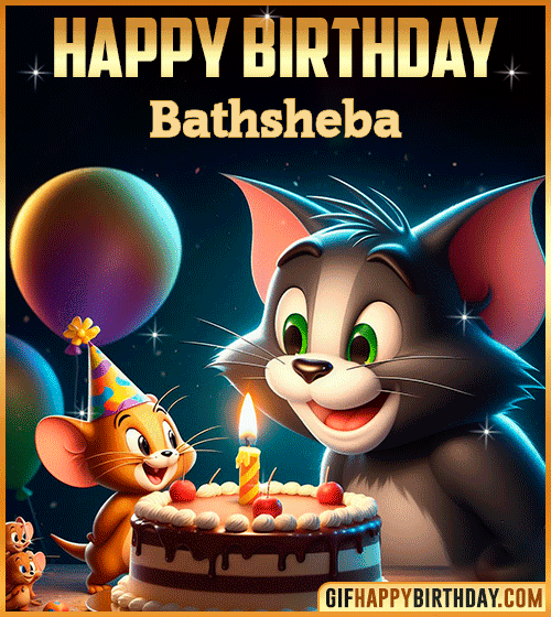 Tom and Jerry Happy Birthday gif for Bathsheba