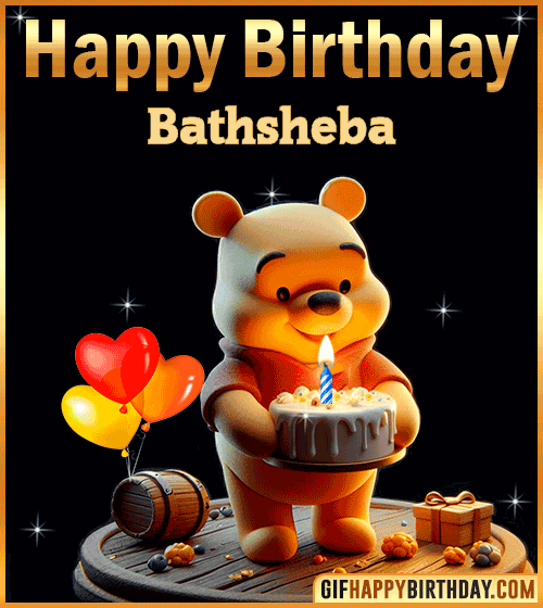 Winnie Pooh Happy Birthday gif for Bathsheba