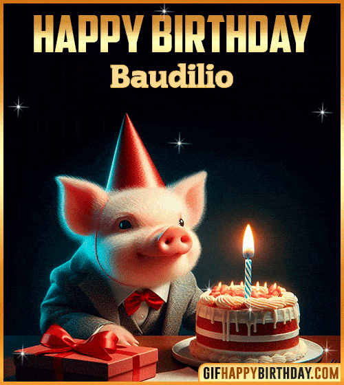 Funny pig Happy Birthday gif Baudilio