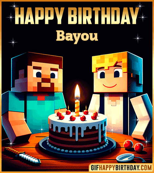 Happy Birthday Minecraft gif Bayou