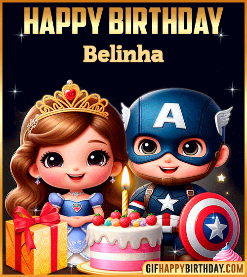 Captain America and Princess Sofia Happy Birthday for Belinha