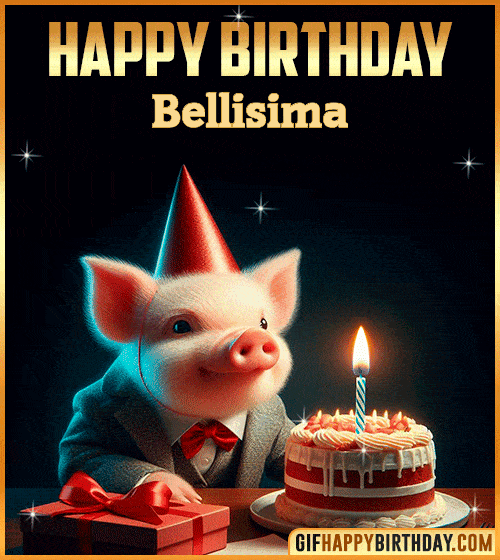 Funny pig Happy Birthday gif Bellisima