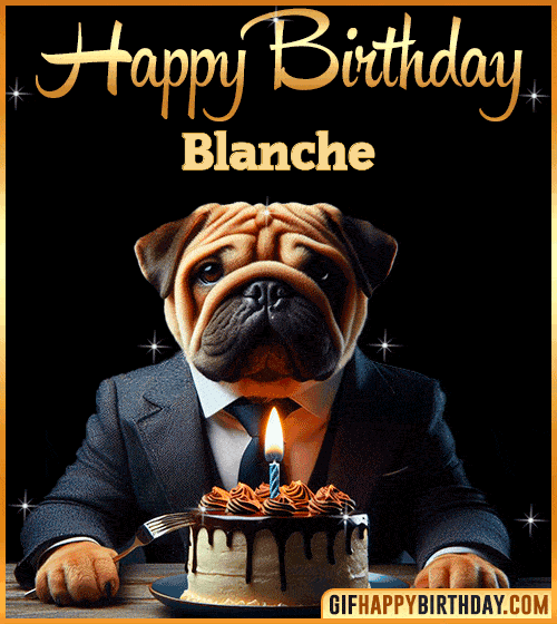 Funny Dog happy birthday for Blanche