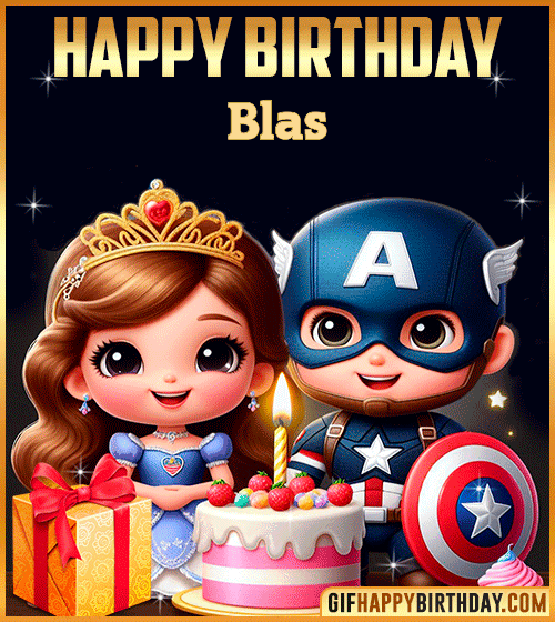 Captain America and Princess Sofia Happy Birthday for Blas