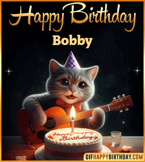 Happy Birthday Cat gif Funny Bobby