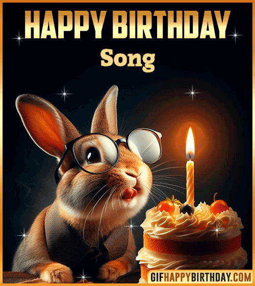Gif Rabbit Happy Birthday Song